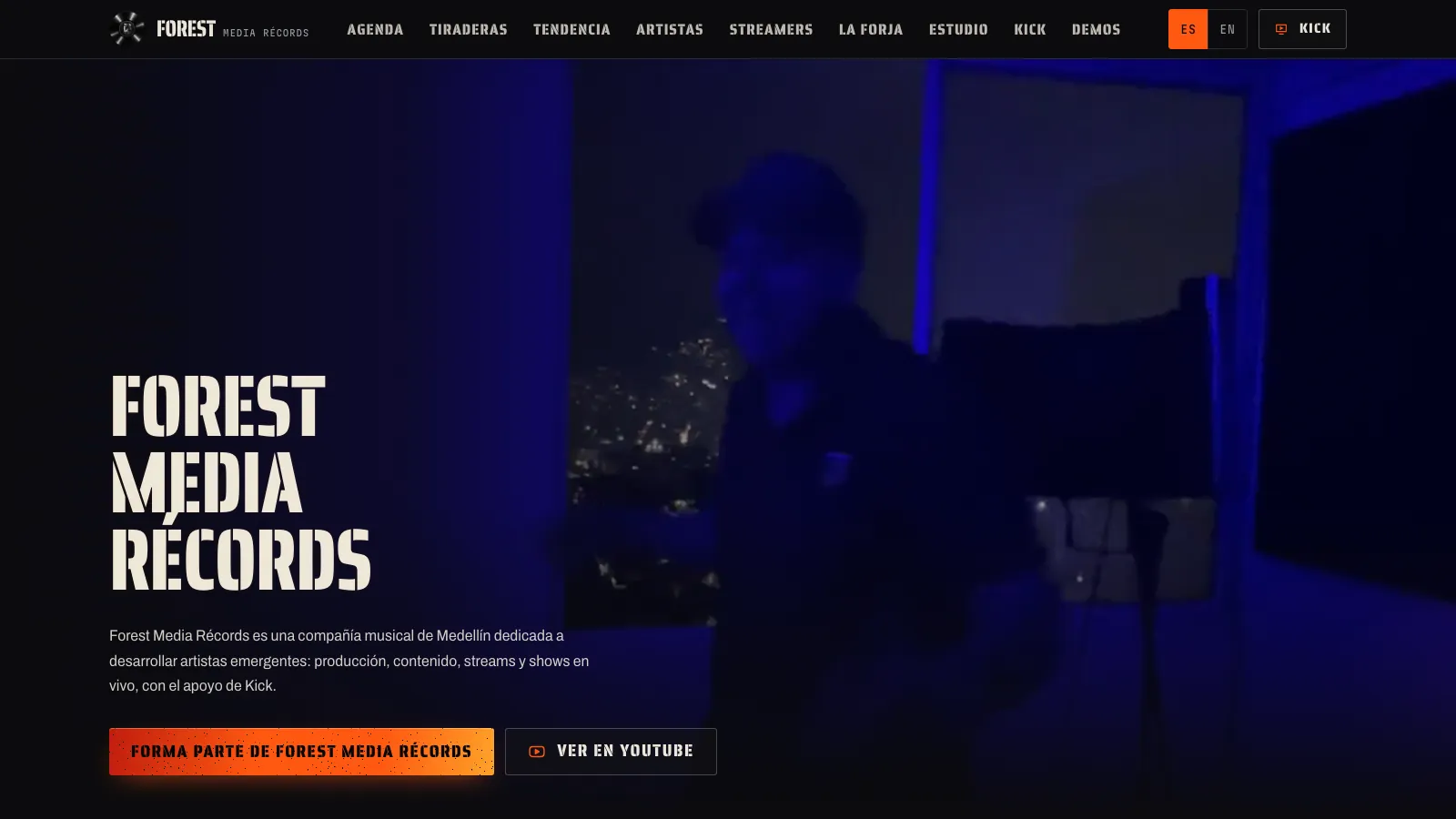 Forest Media Récords, home page